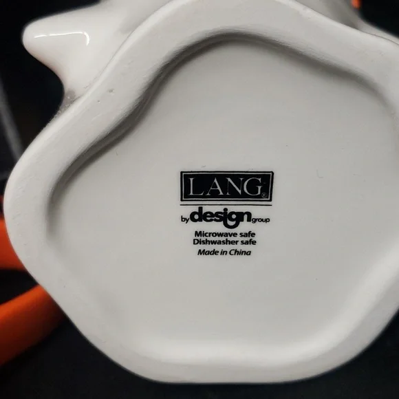 Lang NWT, NIB Set of 2 Halloween Mugs, Black Kitty Vampire and Ghost - Picture 4 of 7